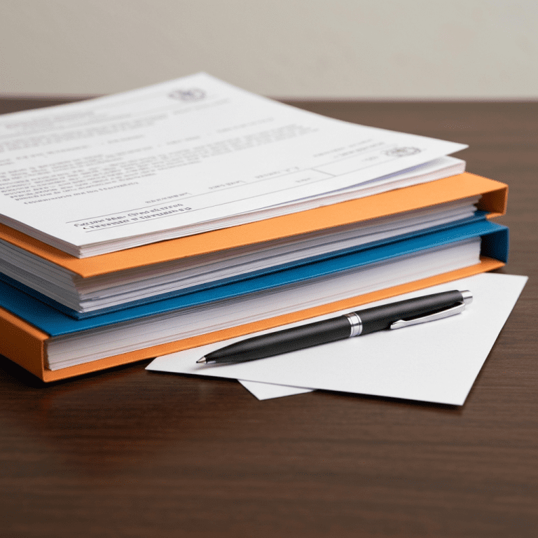 Preparación de documentos como símbolo de consejos para la entrevista de tarjeta de residencia