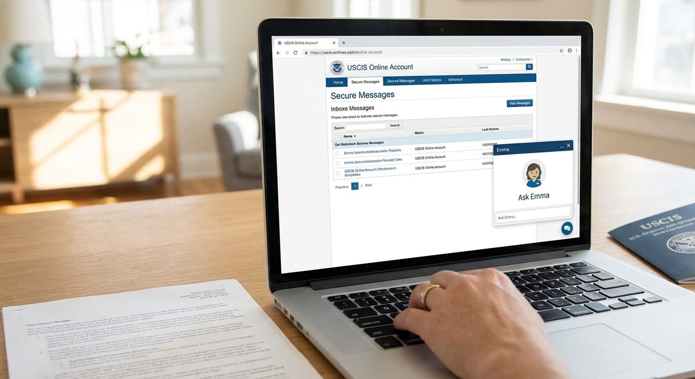 A laptop screen displaying the secure messaging tool used for submitting pending petition documents online.