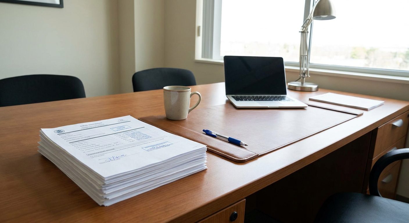Avisos de USCIS I-797 organizados con números de recibo y fechas de aviso para registros de casos.